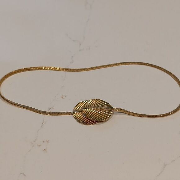 Parklane Herringbone Chain Fan Closure Front Clasp Necklace Vintage - Picture 7 of 7